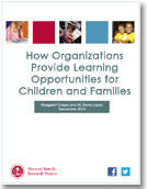 How Organizations Provide Learning Opportunities for Children and Families pub cover