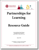 Partnerships for Learning - Resource Guide cover